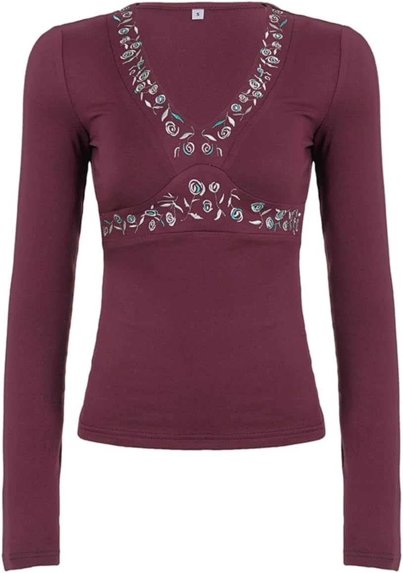 V Neck Floral Tops for Women