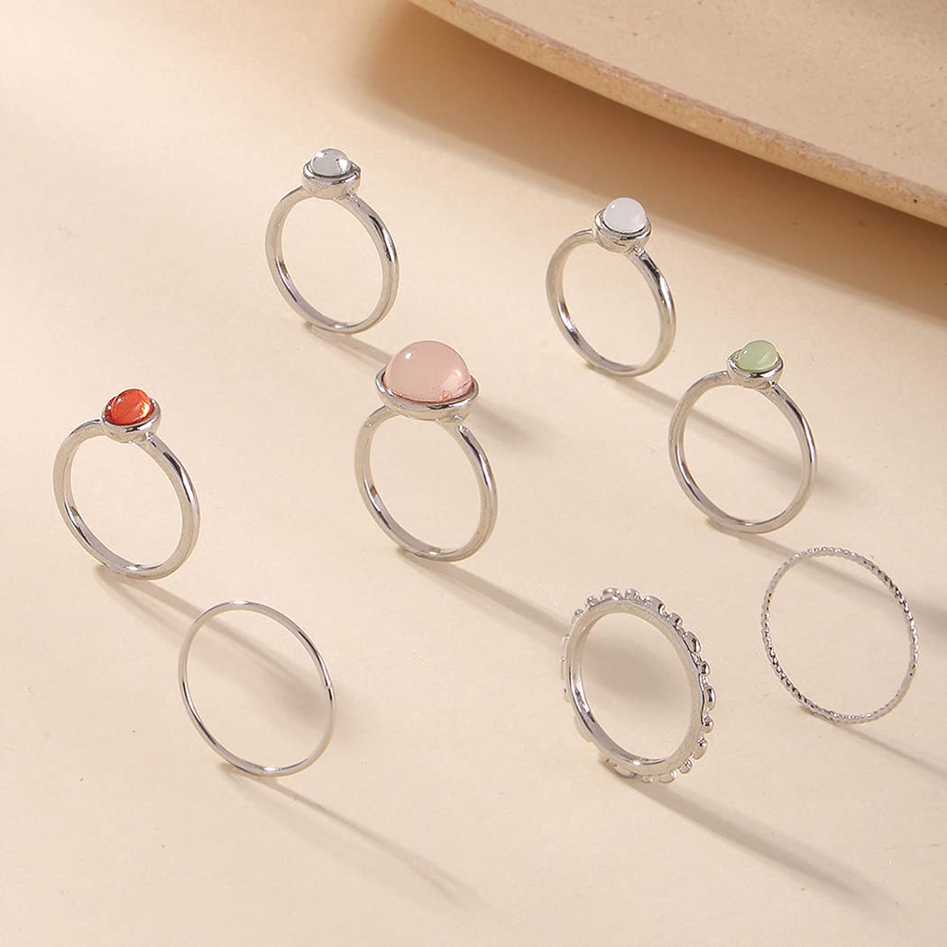 7-19pcs Silver Vintage Rings Set