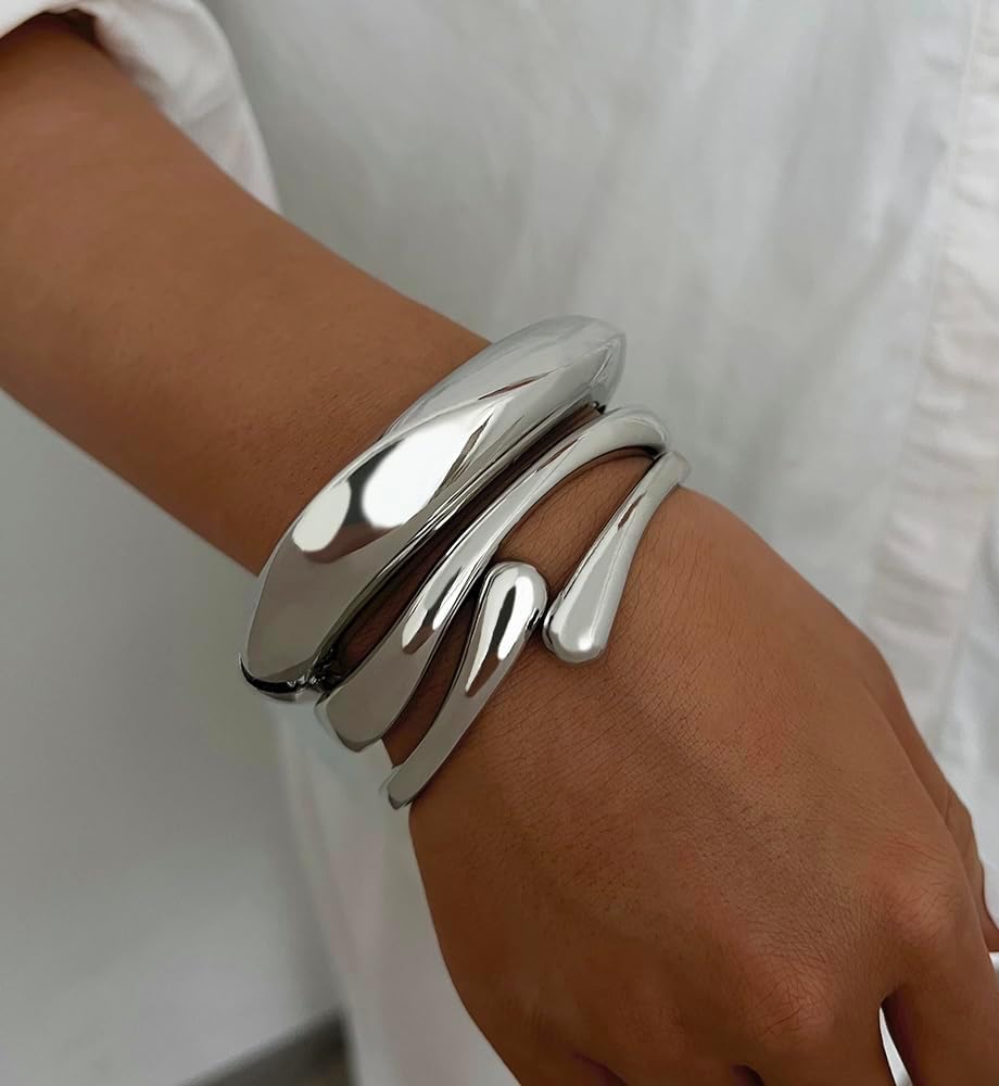 Chunky Gold Bangle Bracelets for Women