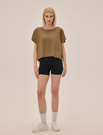 Open Back Workout Tops for Women Loose Fit