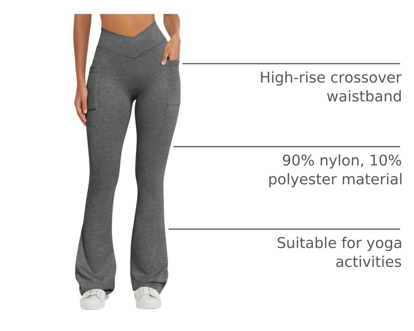 Women Pants Soft Active High Waist leggings with Pockets