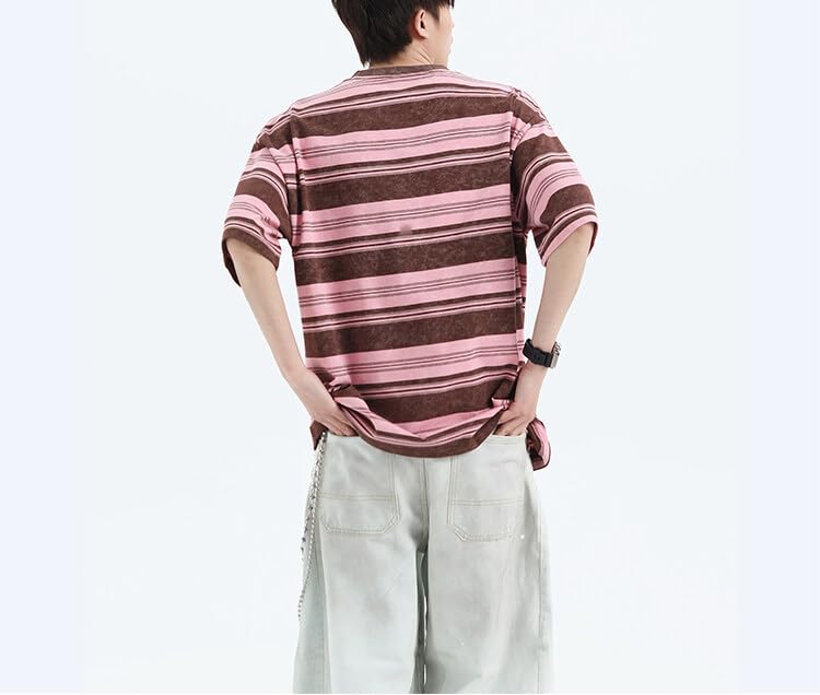 Men's Y2K Striped Baggy T-Shirt