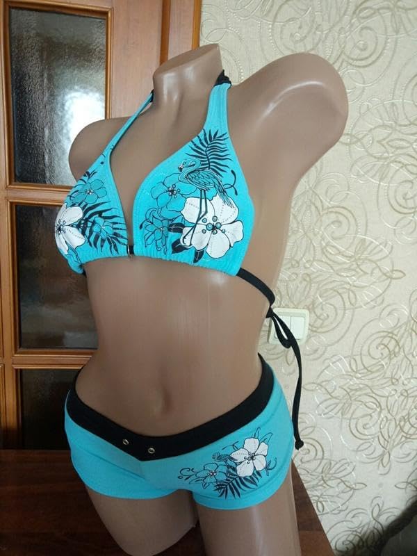 Y2k Tankini 2 Piece Halter Grunge Bikini Shorts Set
