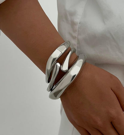 Chunky Gold Bangle Bracelets for Women