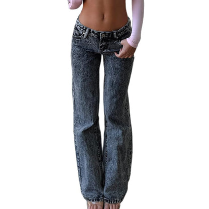 Women's Flare Bell Bottom Jeans Y2K Vintage Low Rise