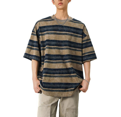 Men's Y2K Striped Baggy T-Shirt