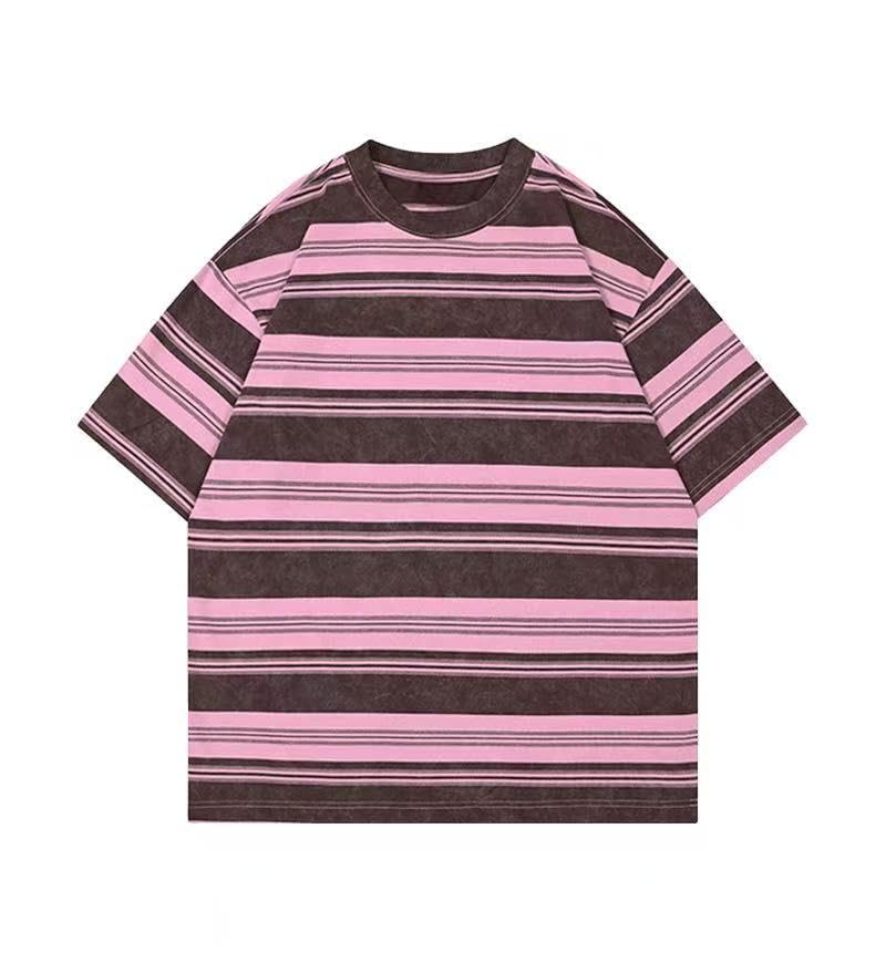 Men's Y2K Striped Baggy T-Shirt