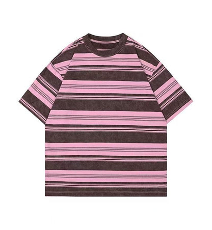 Men's Y2K Striped Baggy T-Shirt