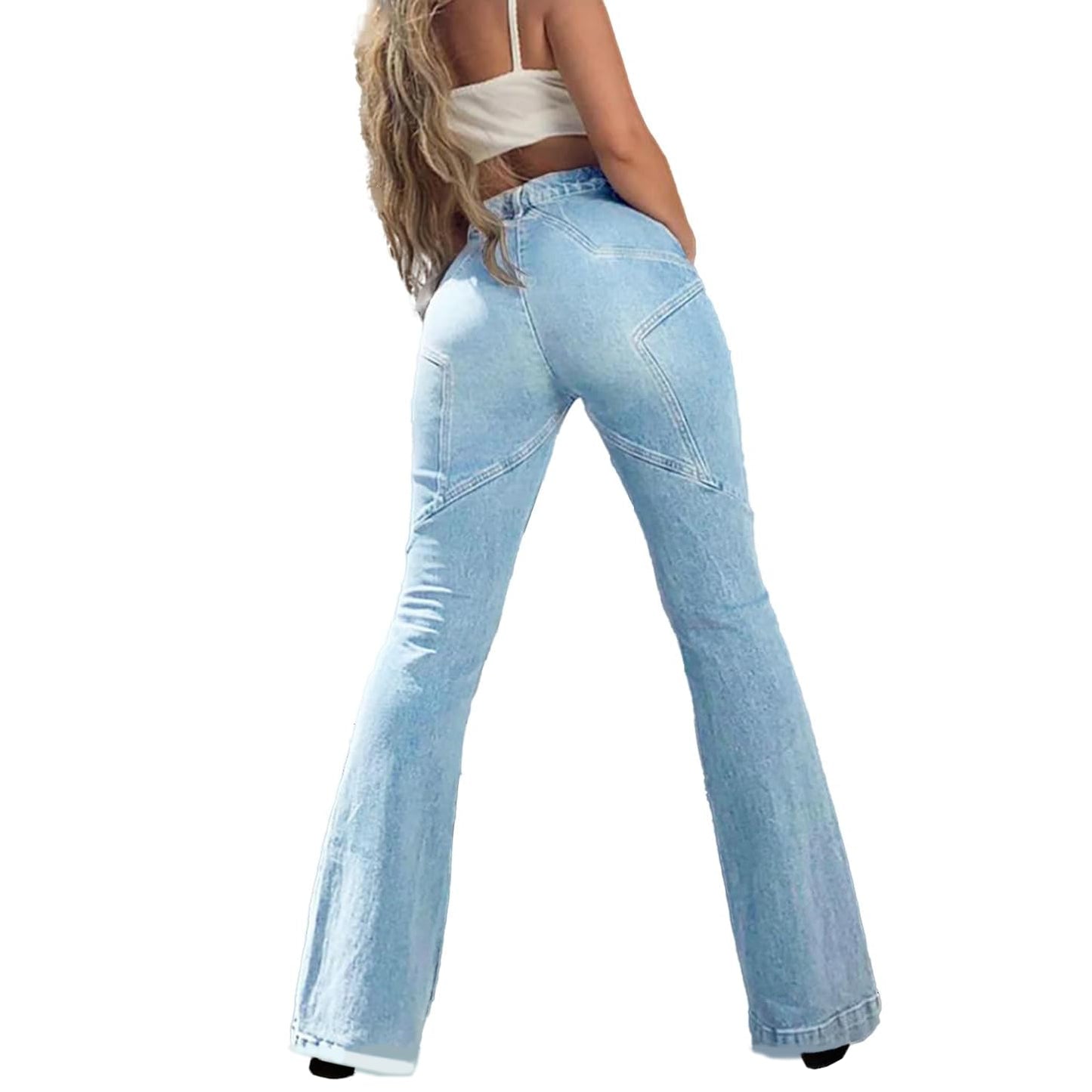 Women's Flare Bell Bottom Jeans Y2K Vintage Low Rise