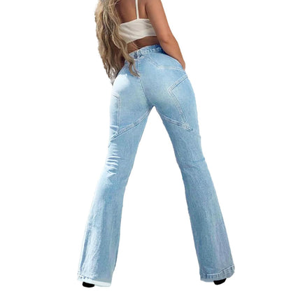 Women's Flare Bell Bottom Jeans Y2K Vintage Low Rise