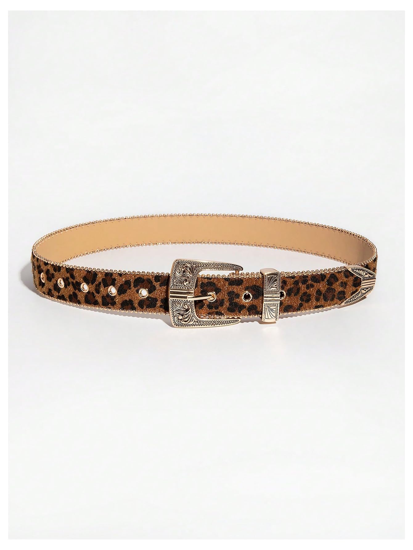 Leopard Print Belts for Women Faux Leather Y2K Belts