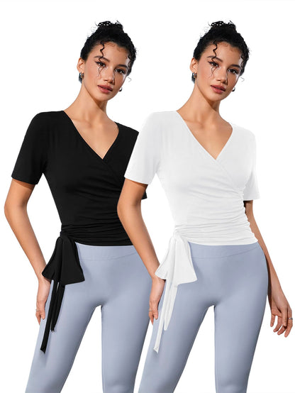 Women's Pilates Outfits Wrapped shirt