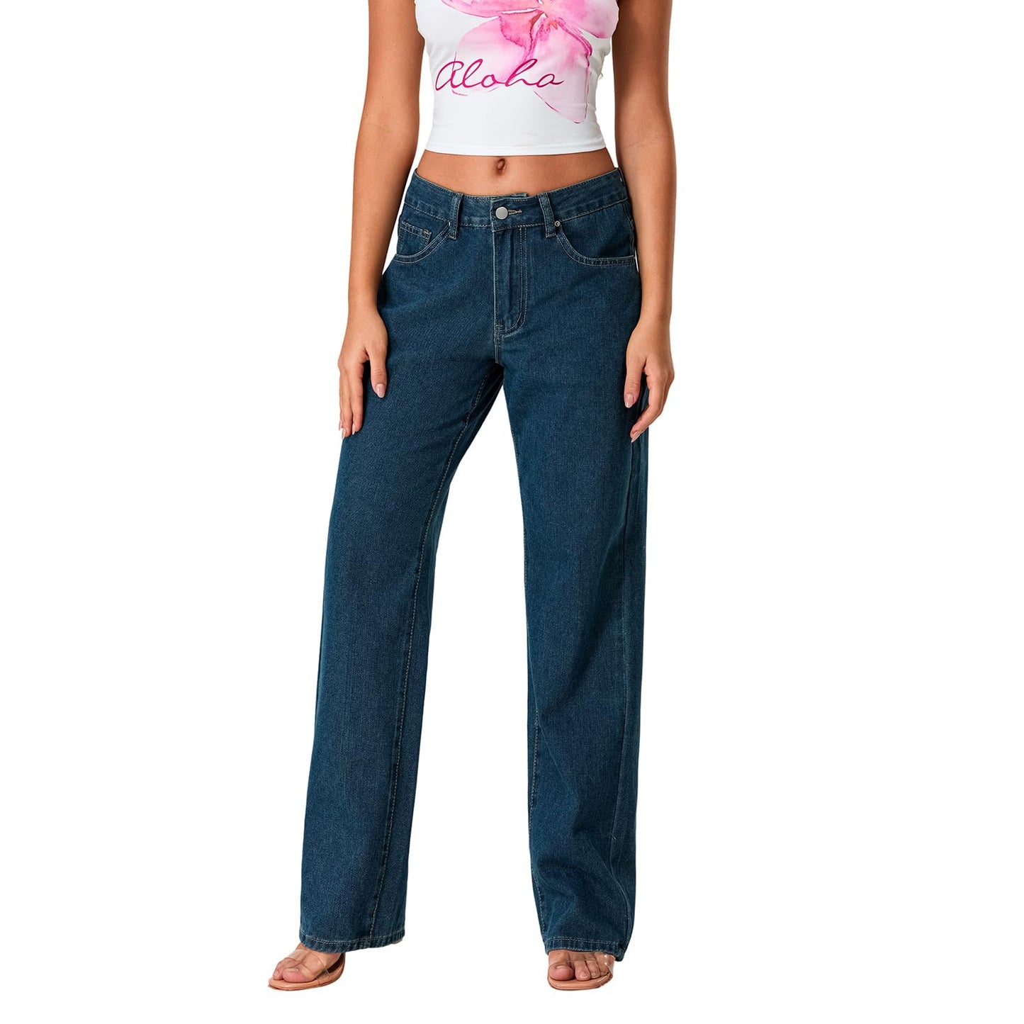 Women's Flare Bell Bottom Jeans Y2K Vintage Low Rise