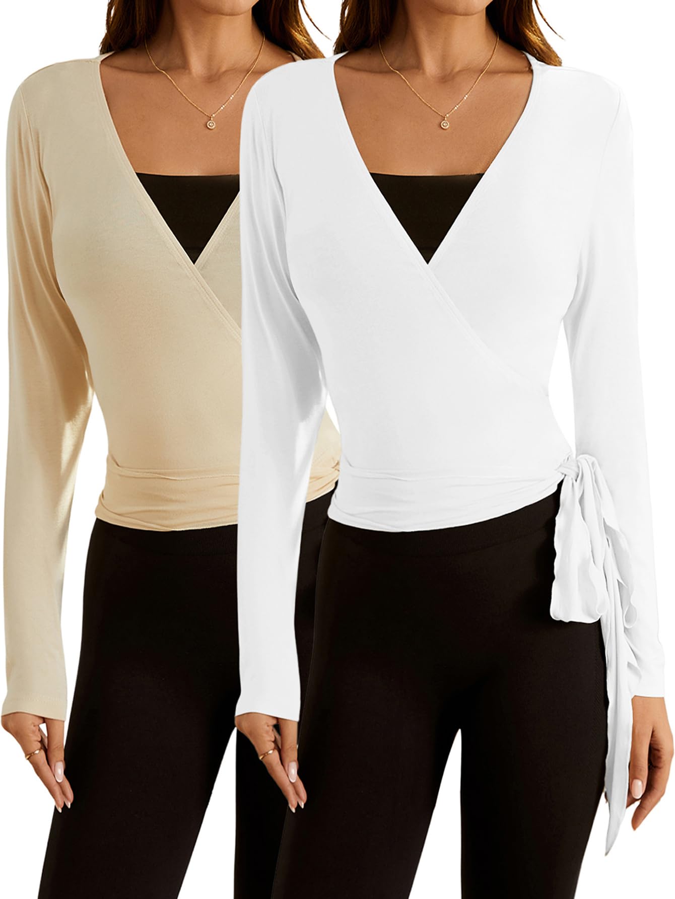 Women's Pilates Outfits Wrapped shirt