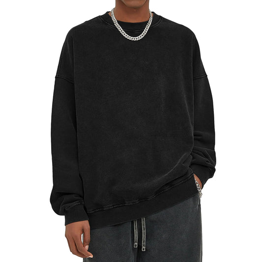 KEEPSHOWING Mens Oversized Hoodies Vintage Hoodie Couples Pullover Acid Wash Hoodies for Men Streetwear Sweatshirts