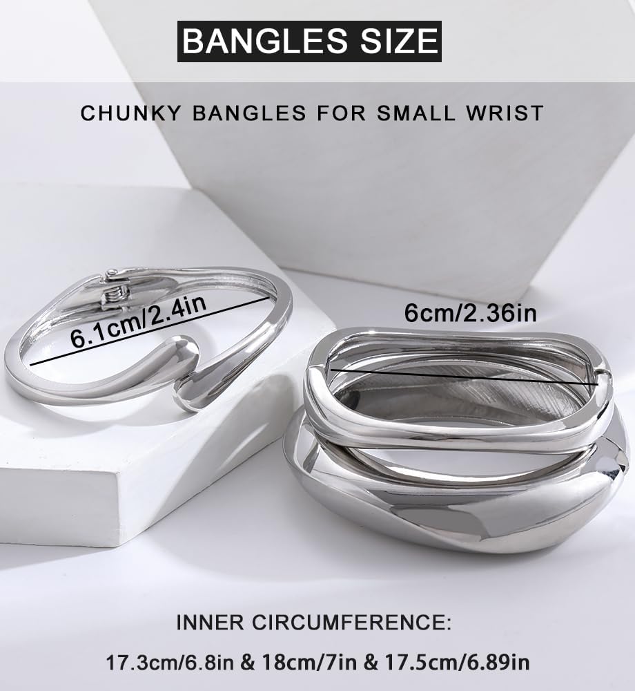 Chunky Gold Bangle Bracelets for Women