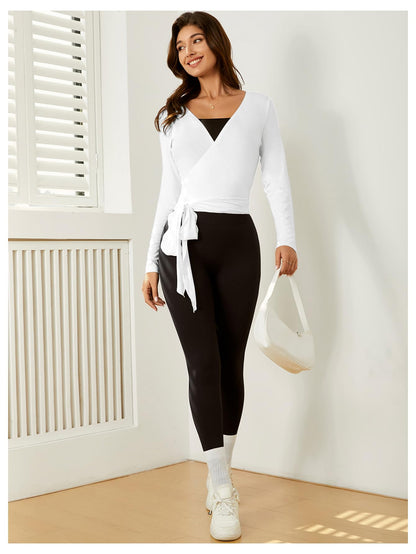 Women's Pilates Outfits Wrapped shirt