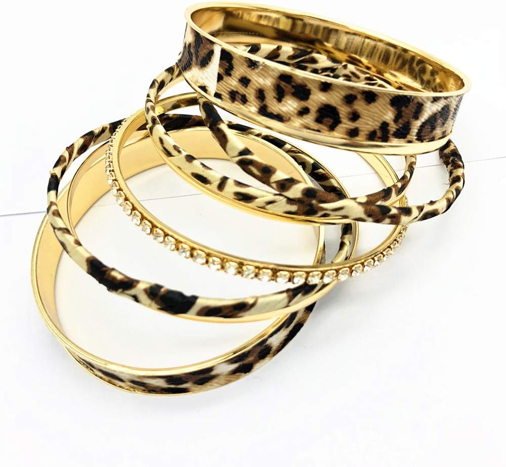 Leopard Bangle Bracelets for Women