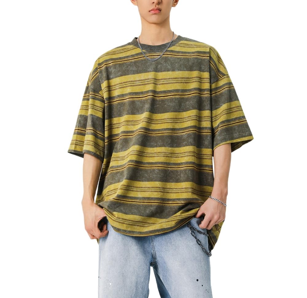 Men's Y2K Striped Baggy T-Shirt