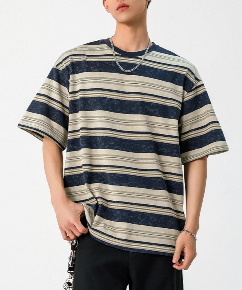Men's Y2K Striped Baggy T-Shirt