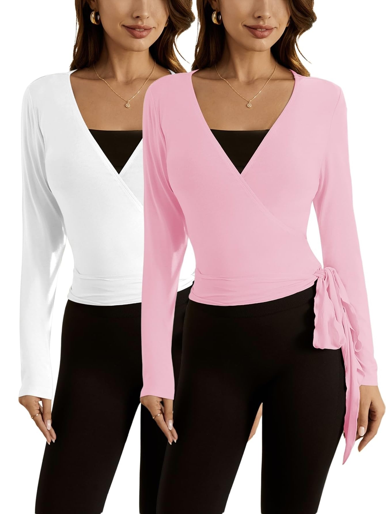 Women's Pilates Outfits Wrapped shirt