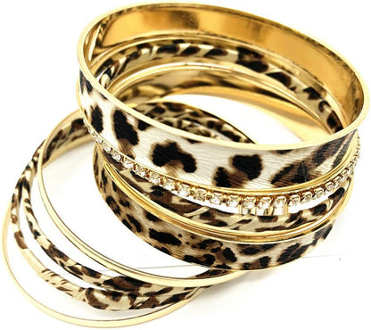 Leopard Bangle Bracelets for Women