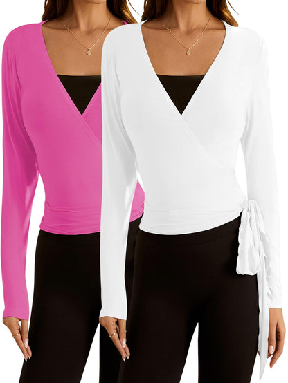 Women's Pilates Outfits Wrapped shirt