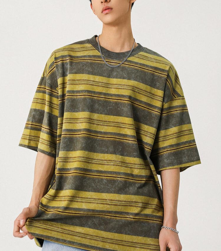 Men's Y2K Striped Baggy T-Shirt
