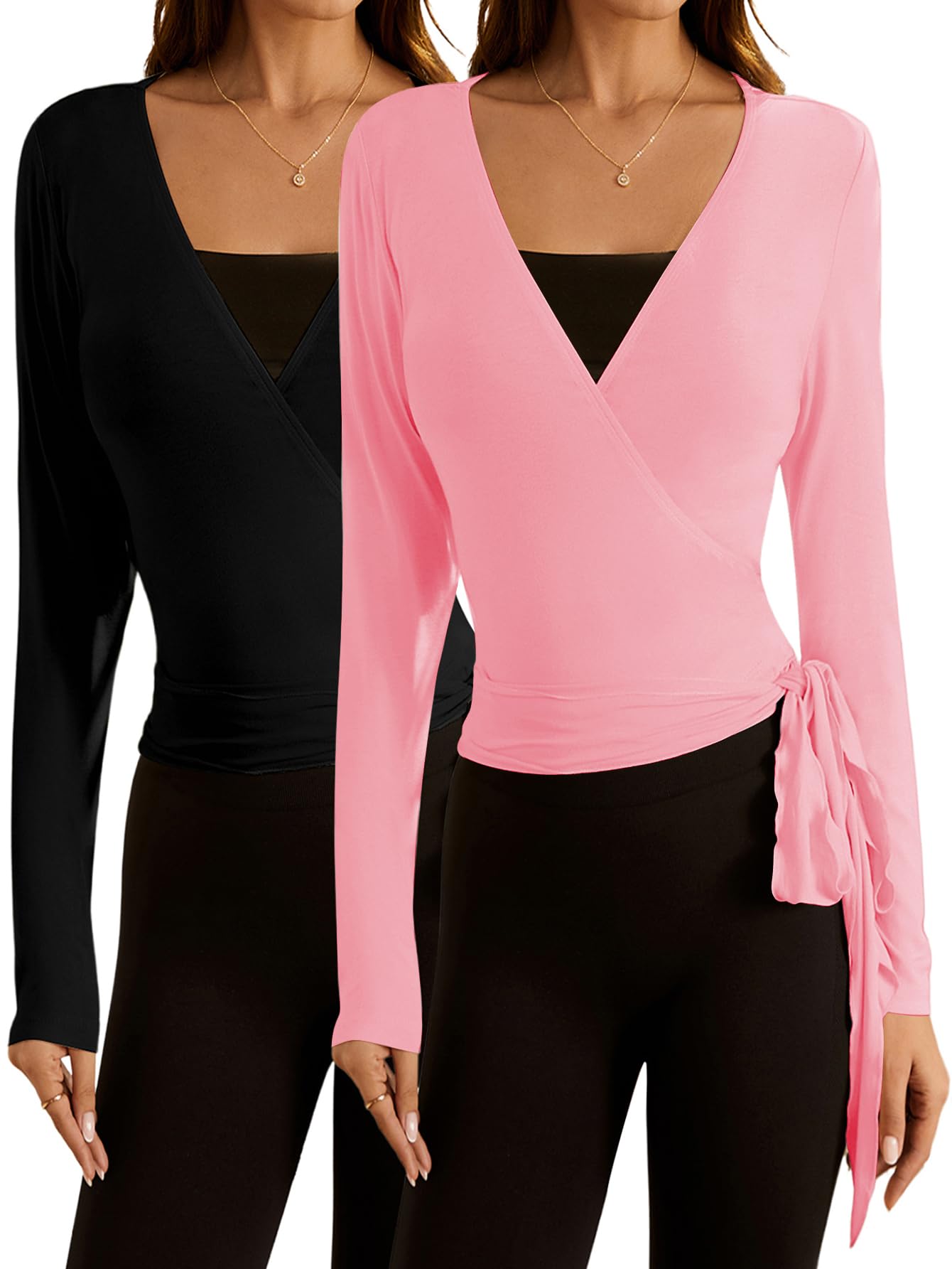 Women's Pilates Outfits Wrapped shirt