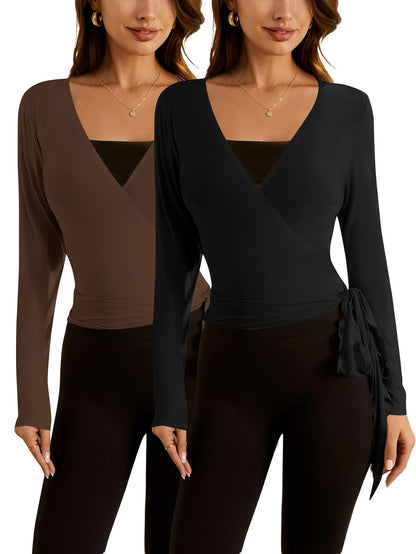 Women's Pilates Outfits Wrapped shirt