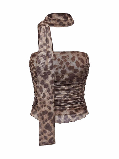 Women's Leopard Print Tube Top Cheetah Print