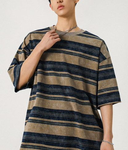Men's Y2K Striped Baggy T-Shirt