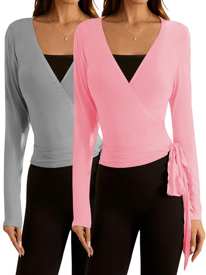 Women's Pilates Outfits Wrapped shirt