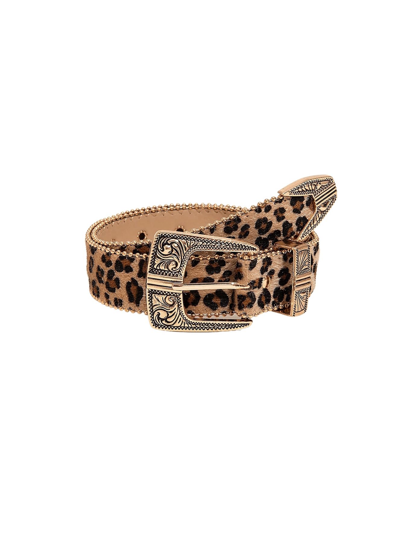 Leopard Print Belts for Women Faux Leather Y2K Belts