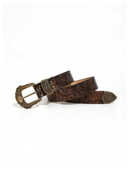 Leopard Print Belts for Women Faux Leather Y2K Belts