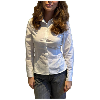 Women Slim Fit Button Down Striped Shirt