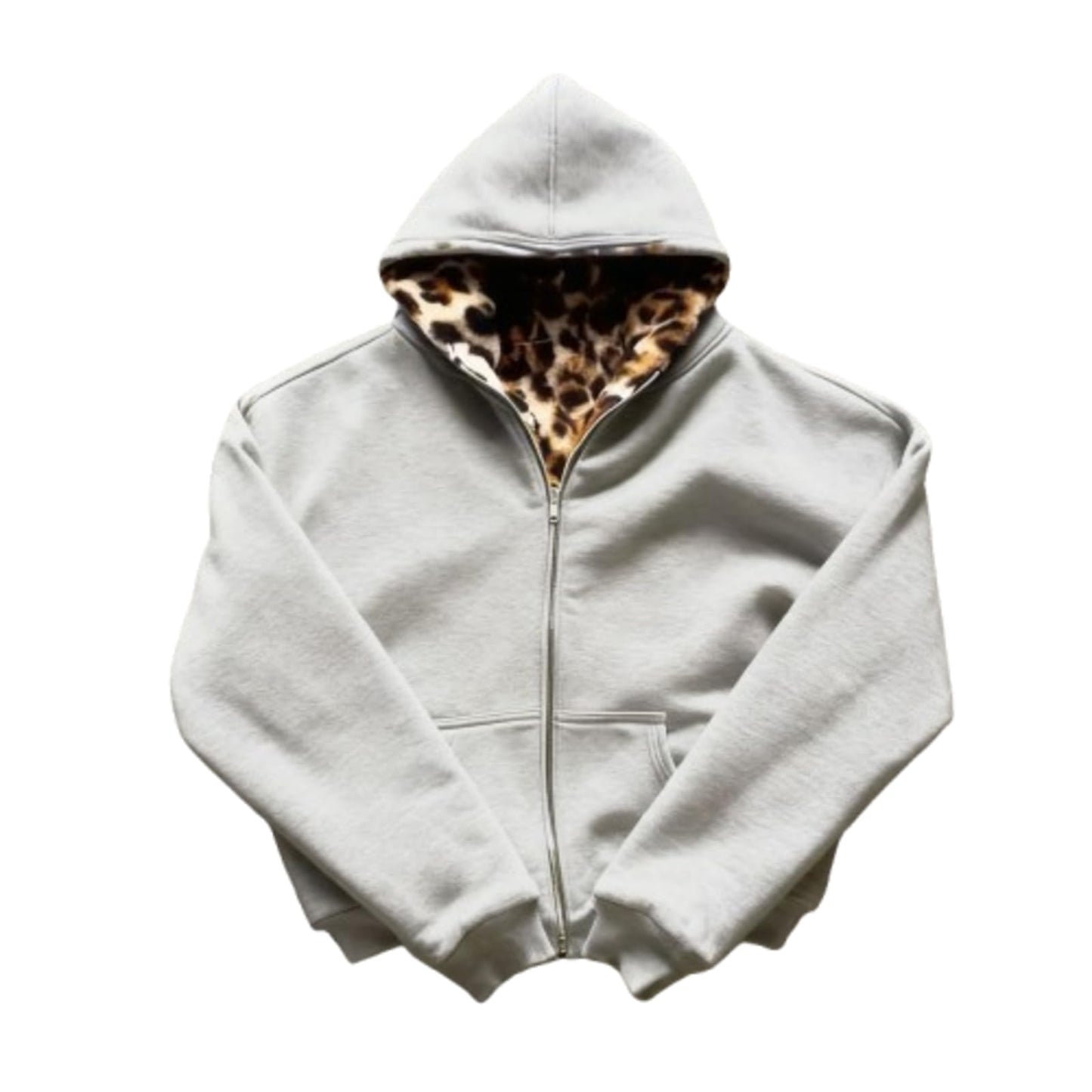 CUTEGAL Zip Up Hoodie Oversized Leopard Print Jacket Reversible Streetwear Fall Grunge Hoodies Streetwear