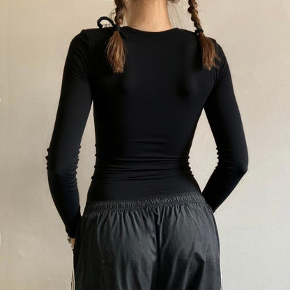 Y2k V Neck Floral Tops Women Fairy Grunge Vintage Long Sleeve Top 2000s Emo Graphic Cute Teen Girls Clothe