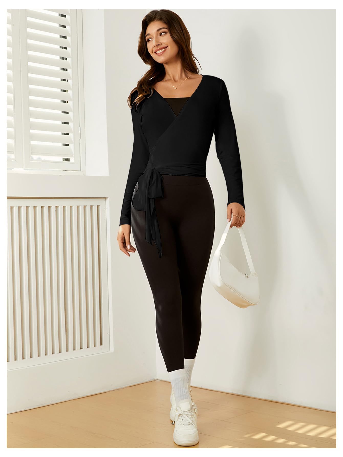 Women's Pilates Outfits Wrapped shirt