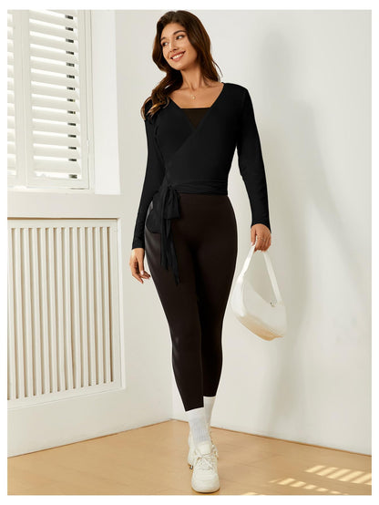 Women's Pilates Outfits Wrapped shirt