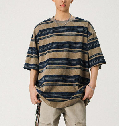 Men's Y2K Striped Baggy T-Shirt