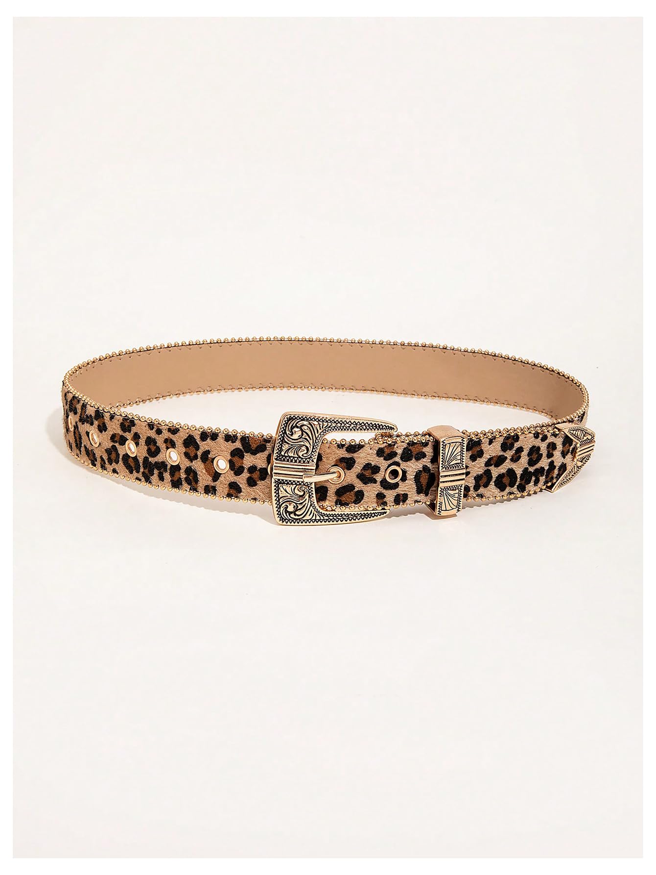 Leopard Print Belts for Women Faux Leather Y2K Belts