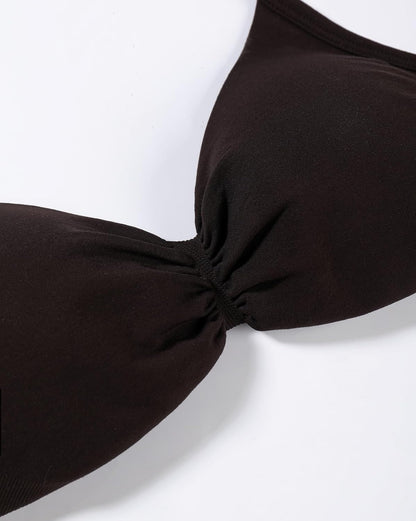 AUROLA Influence Strappy Bra Sports Bras for Women, Backless Padded Impact Strappy Bra Workout Gym Yoga with Removable Cups