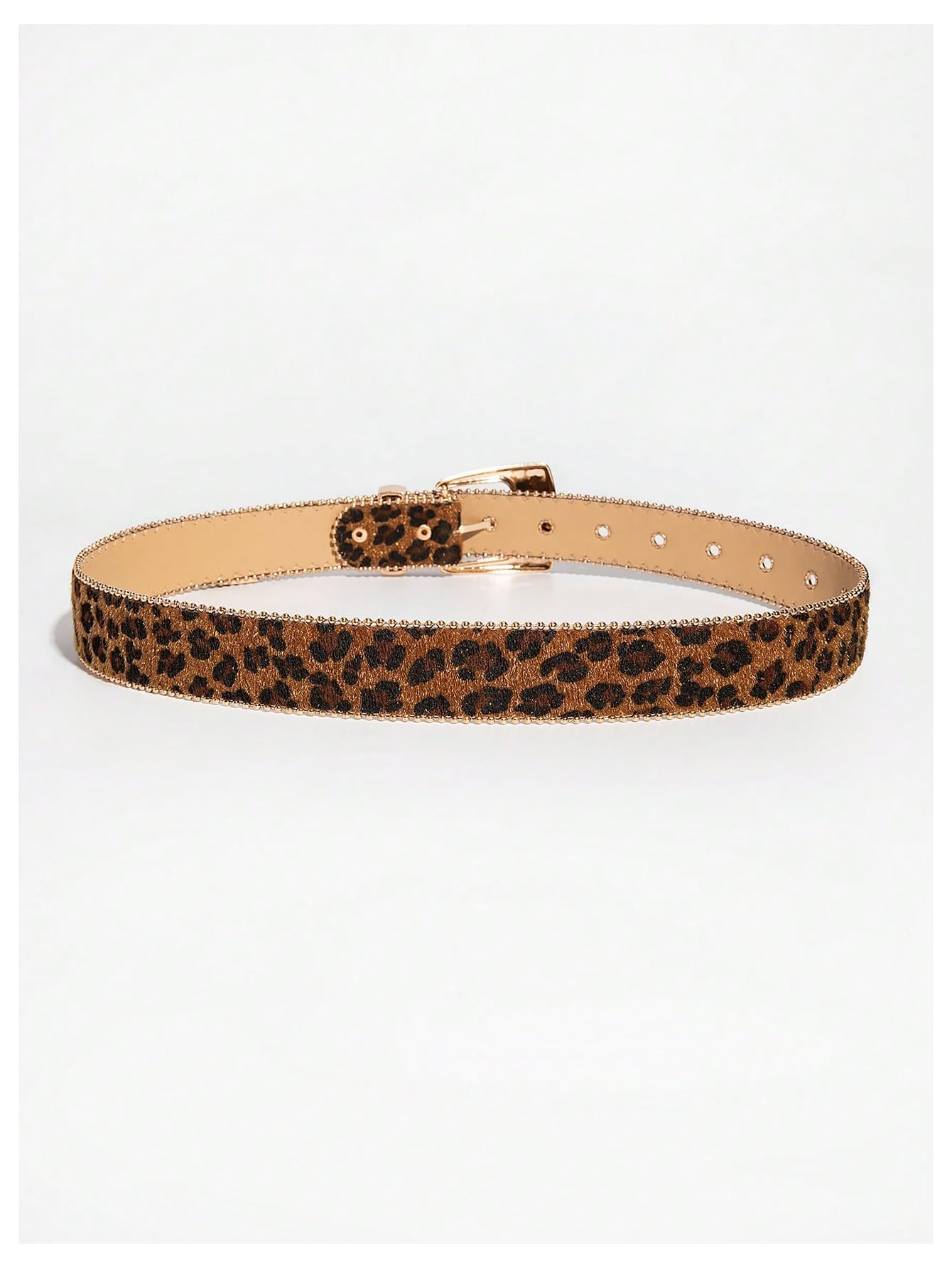 Leopard Print Belts for Women Faux Leather Y2K Belts