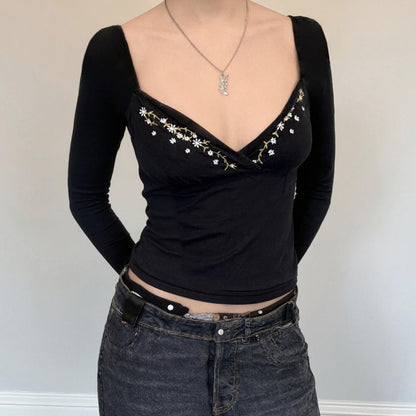 V Neck Floral Tops for Women