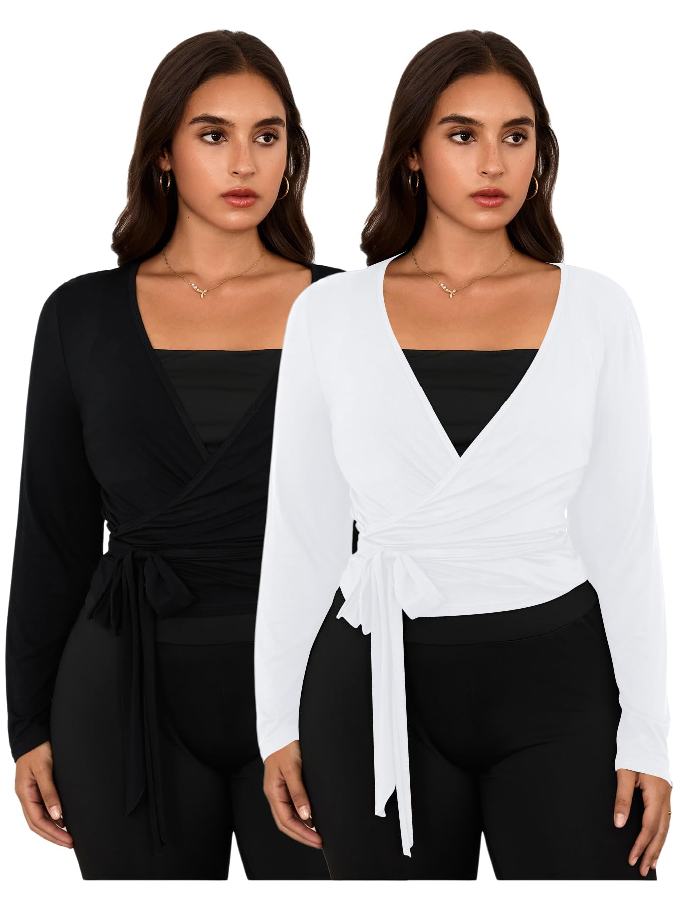 Women's Pilates Outfits Wrapped shirt