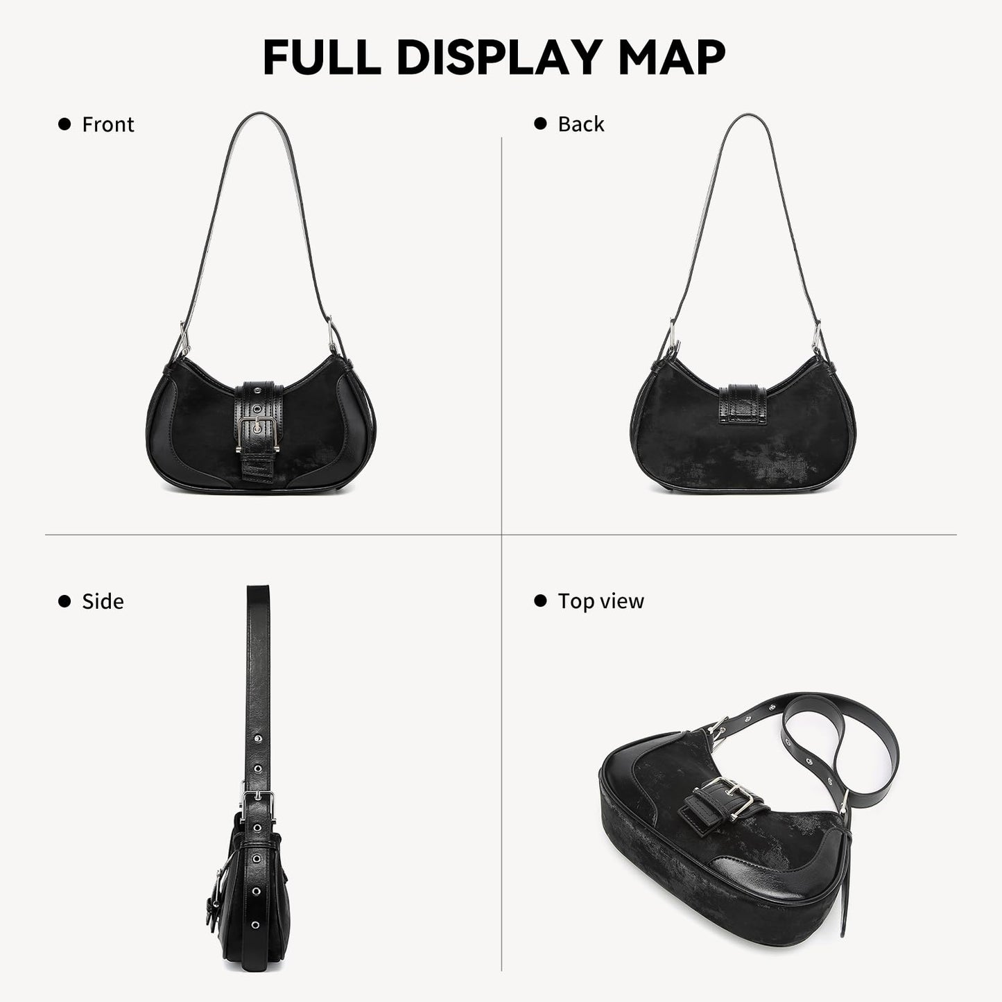 Y2k purse Shoulder Bag for Women Small Crescent Purses and Handbags