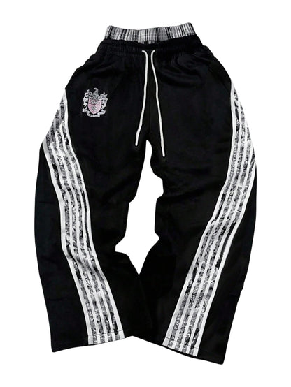 Men's Baggy Sweatpants Y2k Striped Side Wide Leg Pants Streetwear