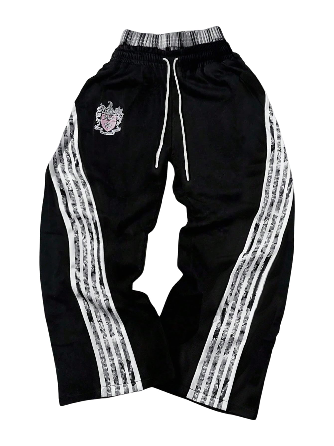 Men's Baggy Sweatpants Y2k Striped Side Wide Leg Pants Streetwear