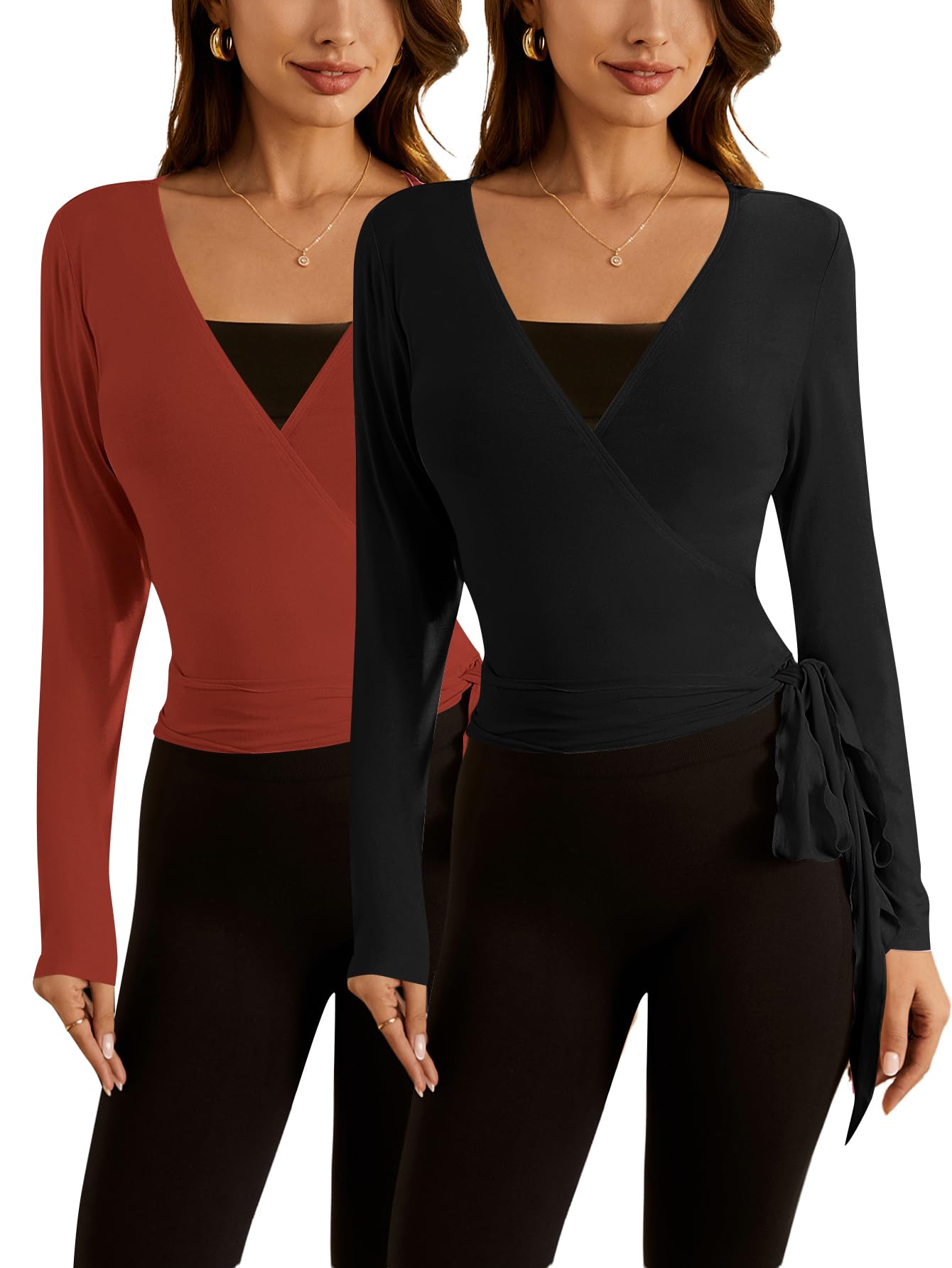 Women's Pilates Outfits Wrapped shirt